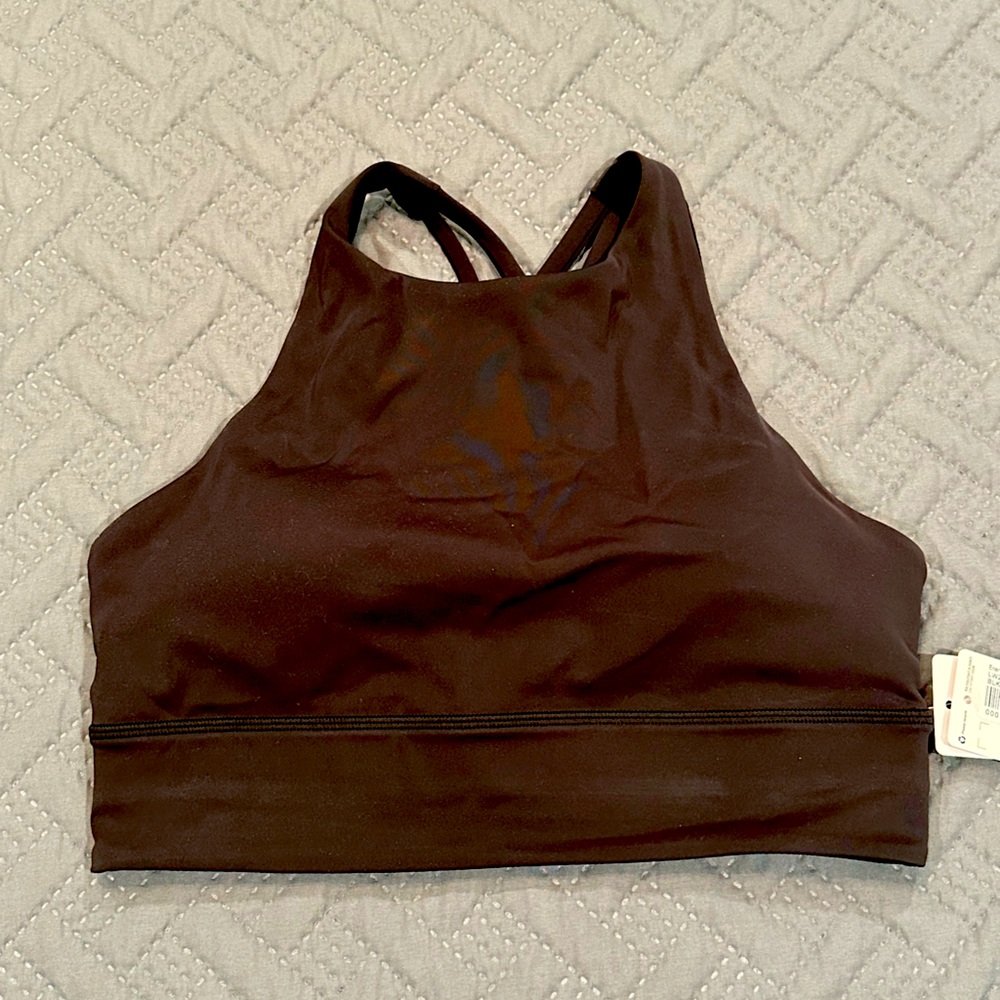 Black Lululemon High neck sports bra